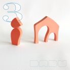 Neighbours - two-door cottages - developmental wooden toys