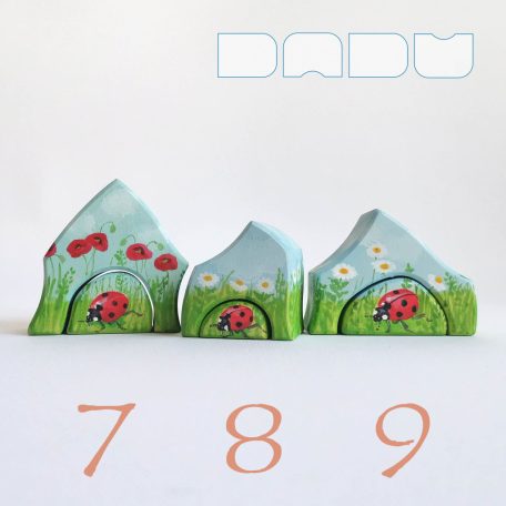 Summer hut—cheerful, unique, handpainted wooden toy house from DaduVillage