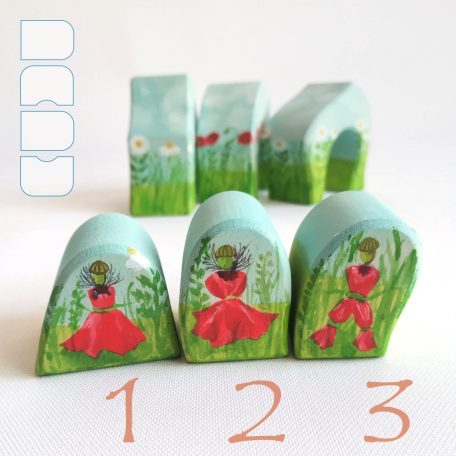 Summer hut—cheerful, unique, handpainted wooden toy house from DaduVillage