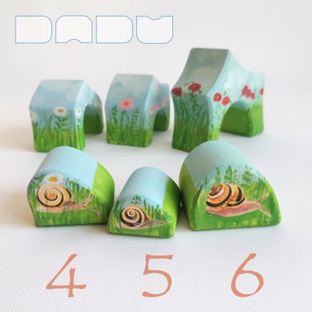 Summer hut—cheerful, unique, handpainted wooden toy house from DaduVillage