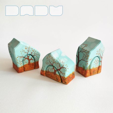 Unique, handcrafted wooden toy house: DaduVillage Autumn Hut