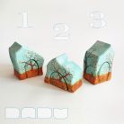 Unique, handcrafted wooden toy house: DaduVillage Autumn Hut