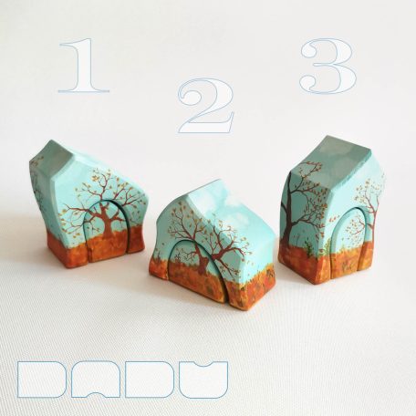 Unique, handcrafted wooden toy house: DaduVillage Autumn Hut