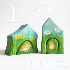 Spring hut—handmade, handpainted, unique wooden toy house for roleplay, seasonal tables and many more fun games :)