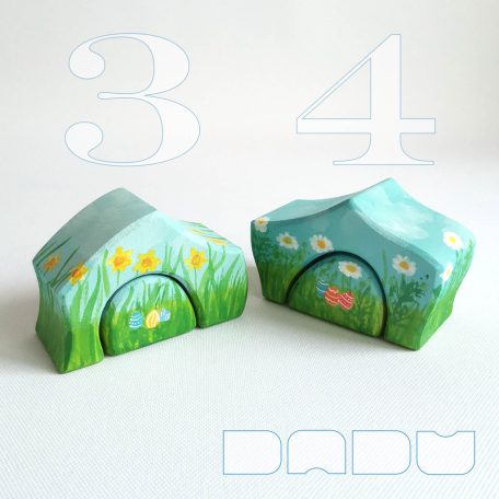 Spring hut—handmade, handpainted, unique wooden toy house for roleplay, seasonal tables and many more fun games :)