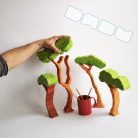 Slender trees with removable foliage - skill-building wooden toys
