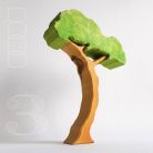 Slender trees with removable foliage - skill-building wooden toys