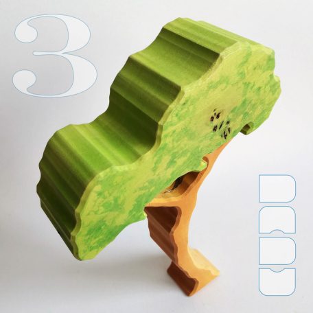 Slender trees with removable foliage - skill-building wooden toys