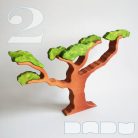 Spravling trees with removable foliages—skill-building wooden toys