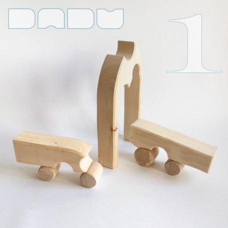 Raw wooden puzzles, nativity scene and stargate