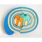 Swirly Dadu with lambs №55—developmental stacking wooden toy 