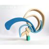 Swirly Dadu with lambs №55—developmental stacking wooden toy 