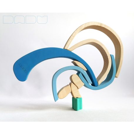 Swirly Dadu with lambs №55—developmental stacking wooden toy 