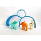 Swirly Dadu with lambs №55—developmental stacking wooden toy 