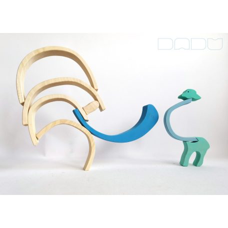 Swirly Dadu with lambs №55—developmental stacking wooden toy 