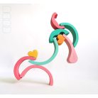 Swirly Dadu with hearts №57—developmental stacking wooden toy 