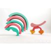 Swirly Dadu with hearts №57—developmental stacking wooden toy 