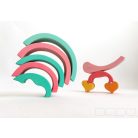 Swirly Dadu with hearts №57—developmental stacking wooden toy 