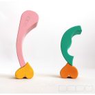 Swirly Dadu with hearts №57—developmental stacking wooden toy 