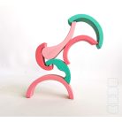 Swirly Dadu with hearts №57—developmental stacking wooden toy 