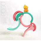 Swirly Dadu with hearts №57—developmental stacking wooden toy 