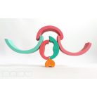Swirly Dadu with hearts №57—developmental stacking wooden toy 