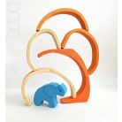 Swirly Dadu with Elephant №59—developmental stacking wooden toy 