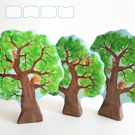 Squirrels on tree  -  wooden toy
