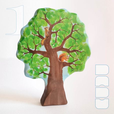 Squirrels on tree  -  wooden toy