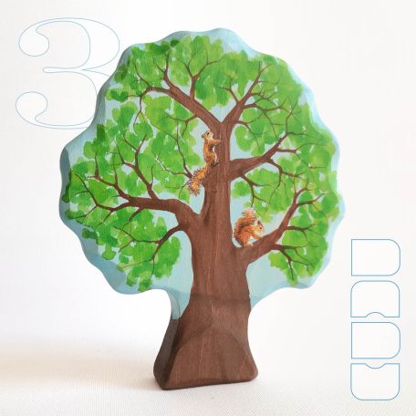 Squirrels on tree  -  wooden toy