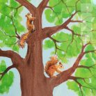Squirrels on tree  -  wooden toy
