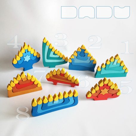 Chanukiah • wooden puzzle skill developer toy and decoration