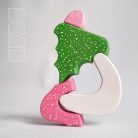 Snowy cottage with pine tree - wooden puzzle for christmas