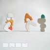   Snowy cottages with snowman - various designs - wooden puzzles for christmas