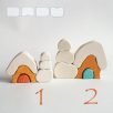   Snowy cottages with snowman - various designs - wooden puzzles for christmas