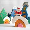 Snowy cottage - wooden puzzle for christmas