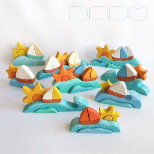   'So we sailed on to the sun' - developmental wooden toy for children