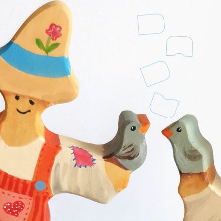 Scarecrow who loves birds—DaduGarden plantable wooden toy