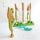 Lakeside DaduGarden with reeds and frog - developmental wooden toy for children 