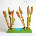 Lakeside DaduGarden with reeds and frog - developmental wooden toy for children 