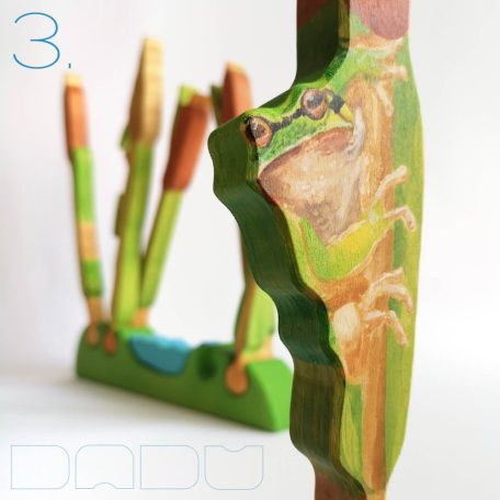 Lakeside DaduGarden with reeds and frog - developmental wooden toy for children 