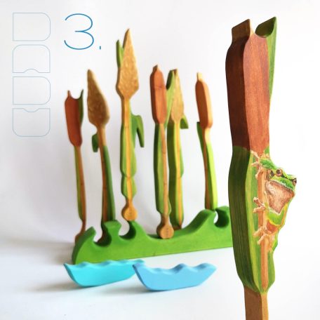 Lakeside DaduGarden with reeds and frog - developmental wooden toy for children 