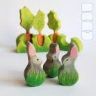 Easter bunny with carrot - wooden garden set