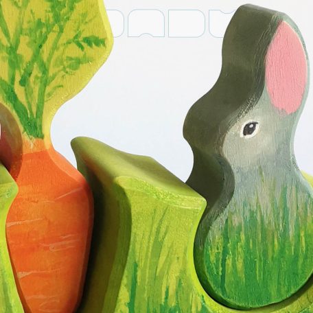 Easter bunny with carrot - wooden garden set