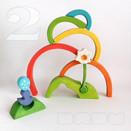 DaduGarden planting mounds with rainbow