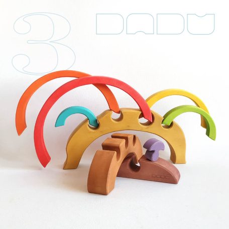 DaduGarden planting mounds with rainbow