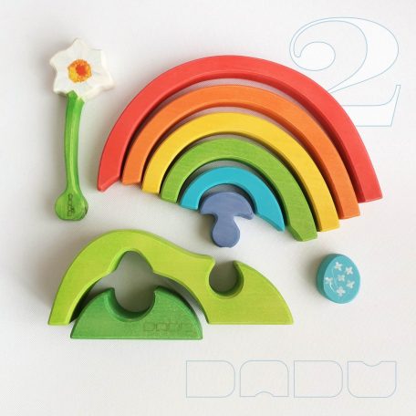 DaduGarden planting mounds with rainbow