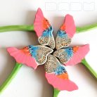 Common blue butterfly on coneflower - handpainted wooden toy