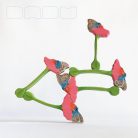 Common blue butterfly on coneflower - handpainted wooden toy