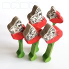 Marbled white on poppy - handpainted wooden toy